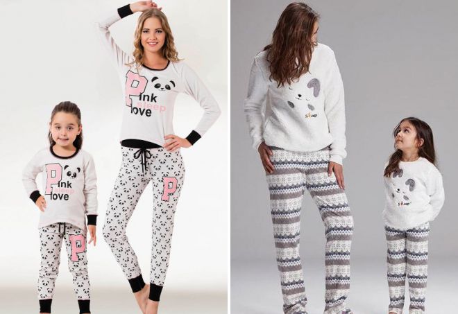  пижамы для мамы и дочки