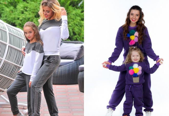 одинаковые спортивные костюмы для мамы и дочки