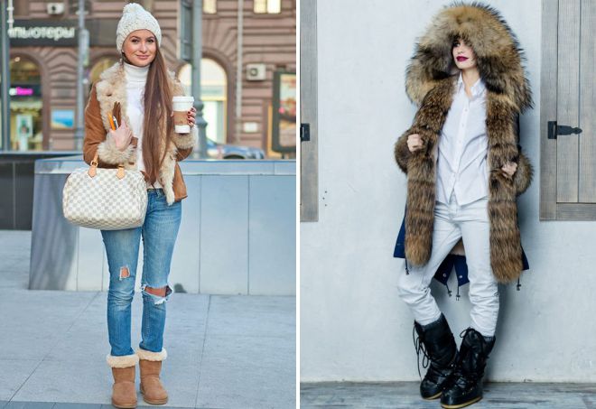 модные зимние женские куртки с мехом