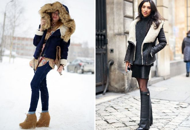 стильная женская зимняя куртка с мехом