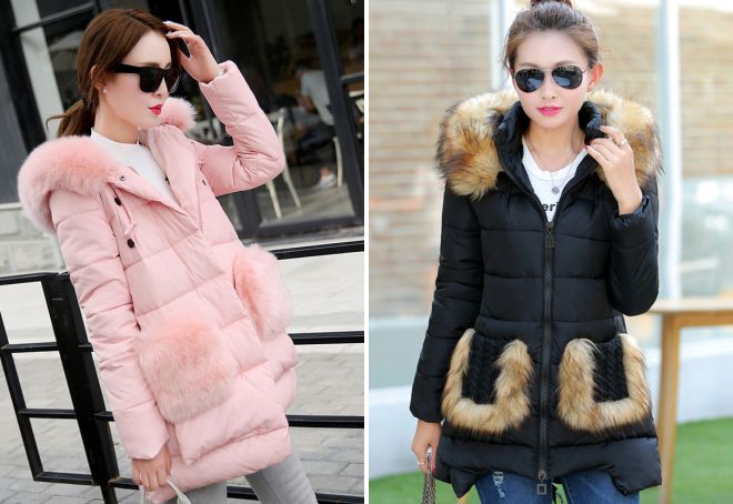 женские красивые зимние куртки с мехом