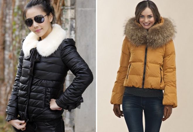 женские короткие зимние куртки с мехом