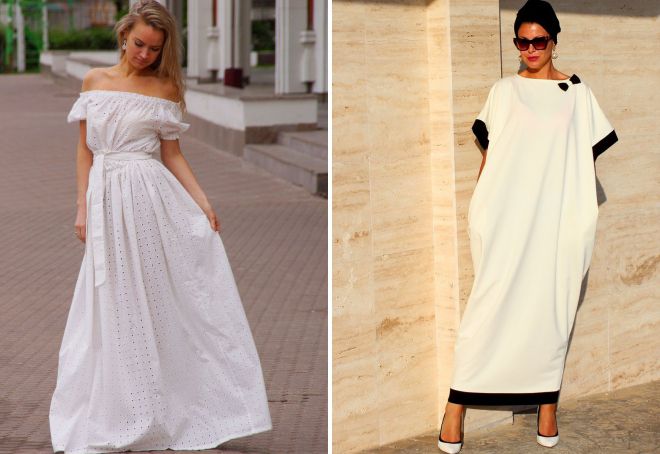 ленее белое платье в пол