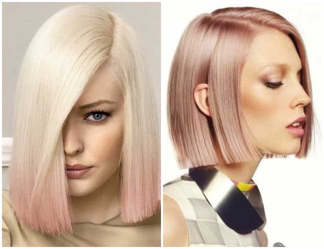 Розовый блонд модный оттенок волос