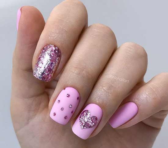 Розовый весенний дизайн ногтей