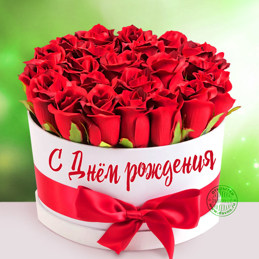 Красные розы в подарочной коробке