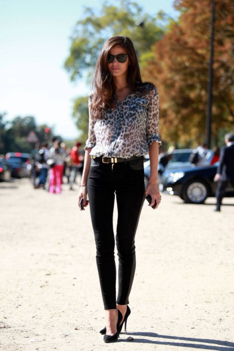 Образ с леопардовой блузкой