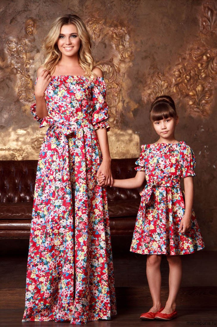 Одинаковые платья для мамы и дочки